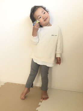 「2歳3ヶ月」｜「アイテム（レッグウェア）」を使った、chihapさん（キッズ・90cm）の冬コーディネート
