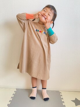 「アイテム（ワンピース/ドレス）」を使った、chihapさん（キッズ・100cm）の秋コーディネート