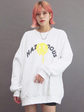 「ニコちゃん」｜「アイテム（スウェット）」を使った、Risa🐶さん（レディース・164cm）の秋コーディネート