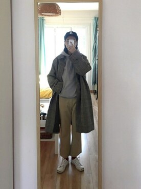 「Have a good time（ハバグッタイム）のアイテム（パーカー）」を使った、shimoooさん（レディース・176cm）の冬コーディネート
