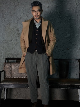 「アイテム（ダウンジャケット/コート）」を使った、Mr罗罗罗罗老师さん（メンズ・185cm・20代）の冬コーディネート