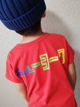 「赤Tシャツ」｜Ｋ兄弟さん（キッズ・100cm）の秋コーディネート