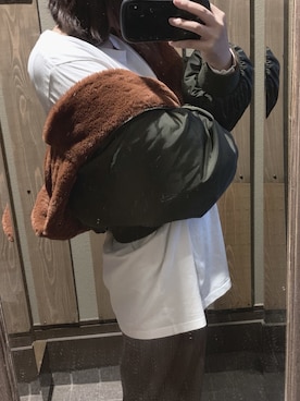 「RETRO GIRL（レトロガール）のアイテム（ブルゾン）」を使った、tmkさん（レディース・155cm）の春コーディネート