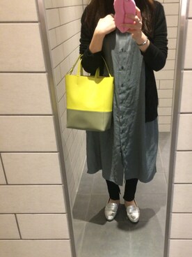 「UNIQLO（ユニクロ）のリネンブレンドロングシャツ（半袖）（シャツ/ブラウス）」を使った、kuuumyさん（レディース・158cm）の春コーディネート