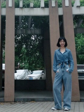 「盐系风格」｜「アイテム（その他シューズ）」を使った、Echoさん（レディース・168cm）の夏コーディネート
