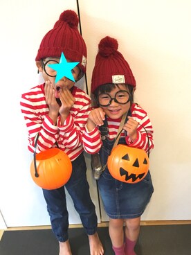 「wearhalloween2017」｜「アイテム（ジャンパースカート）」を使った、そらつきさん（キッズ・120cm）の秋コーディネート
