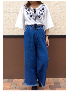 「アパレル」｜「アイテム（腕時計）」を使った、micaさん（レディース・157cm）の夏コーディネート