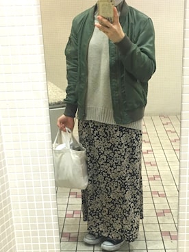 「Supreme.La.La.（シュープリームララ）のアイテム（バッグ）」を使った、まーこさん（レディース・153cm）の冬コーディネート