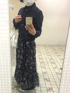「Supreme.La.La.（シュープリームララ）のアイテム（バッグ）」を使った、まーこさん（レディース・153cm）の春コーディネート