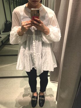 「Libra Cue（リブラ キュー）の【Libra】ティアードブラウス（シャツ/ブラウス）」を使った、まーこさん（レディース・153cm）の秋コーディネート