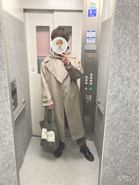「WYM LIDNM（ウィム バイ リドム）のアイテム（トレンチコート）」を使った、ぽぽさん（メンズ・170cm）の冬コーディネート