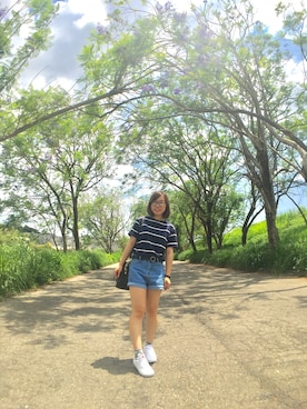 「アイテム（ドラムバッグ）」を使った、Huichunさん（レディース・158cm・20代）の夏コーディネート
