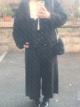 「寒い」｜「アイテム（サロペット/オーバーオール）」を使った、えふさん（レディース・162cm）の冬コーディネート