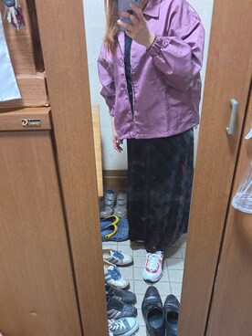 「NICE CLAUP（ナイスクラップ）のアイテム（ナイロンジャケット）」を使った、km2039さん（レディース・156cm）の秋コーディネート