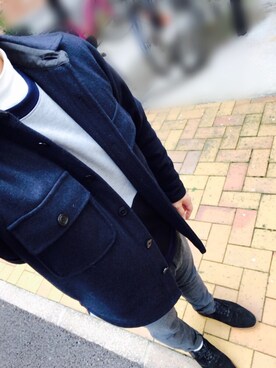 「BEAMS（ビームス）のアイテム（その他シューズ）」を使った、omiさん（メンズ・166cm）の冬コーディネート