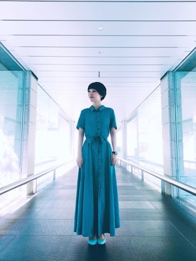 「アイテム（シャツワンピース）」を使った、annaさん（レディース・165cm・20代）の夏コーディネート