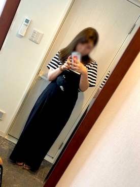 「AS KNOW AS PINKY（アズノゥアズピンキー）のアイテム（オールインワン・サロペット）」を使った、mmoさん（レディース・156cm）の夏コーディネート