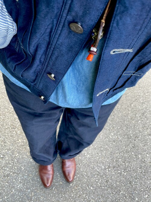 現行 45R 藍納戸もち米サテンのシャルロット S デニムパンツ ストレート 45R（フォーティファイブアール）の「藍納戸もち米サテンの