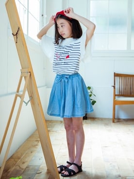 「アイテム（スカート）」を使った、THE SHOP TK KIDS officialさん（キッズ・140cm）の春コーディネート