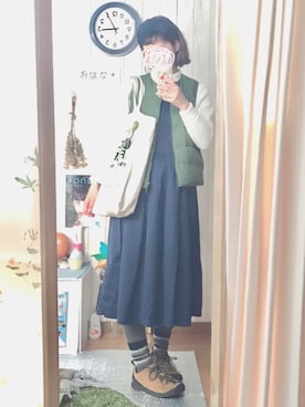 「アウトドアミックス」｜おはな＊さん（レディース・163cm）の冬コーディネート