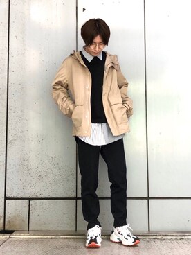 「JUNRED（ジュンレッド）のアイテム（マウンテンパーカー）」を使った、omatsuさん（メンズ・169cm）の春コーディネート
