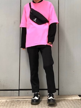 「JUNRED（ジュンレッド）のアイテム（ボディバッグ/ウエストポーチ）」を使った、omatsuさん（メンズ・169cm）の春コーディネート