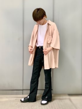 「JUNRED（ジュンレッド）のアイテム（サンダル）」を使った、omatsuさん（メンズ・169cm）の夏コーディネート