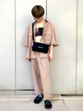 「JUNRED（ジュンレッド）のアイテム（サンダル）」を使った、omatsuさん（メンズ・169cm）の夏コーディネート