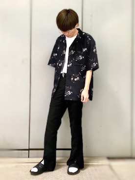 「JUNRED（ジュンレッド）のアイテム（サンダル）」を使った、omatsuさん（メンズ・169cm）の夏コーディネート