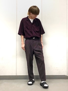「JUNRED（ジュンレッド）のアイテム（サンダル）」を使った、omatsuさん（メンズ・169cm）の夏コーディネート