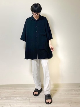 「JUNRED（ジュンレッド）のアイテム（サンダル）」を使った、omatsuさん（メンズ・169cm）の夏コーディネート