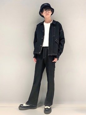 「CDG（シーディージー）のアイテム（帽子）」を使った、omatsuさん（メンズ・169cm）の秋コーディネート