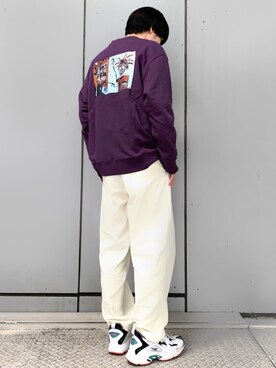 「FRUIT OF THE LOOM（フルーツオブザルーム）のアイテム（スウェット）」を使った、omatsuさん（メンズ・169cm）の秋コーディネート