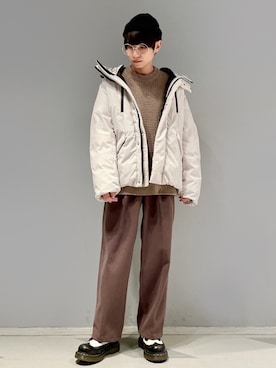 「JUNRED（ジュンレッド）のアイテム（ダウンジャケット/コート）」を使った、omatsuさん（メンズ・169cm）の秋コーディネート
