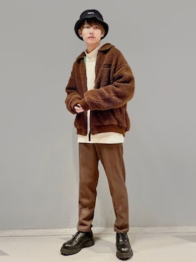 「WILD THINGS（ワイルドシングス）のアイテム（ブルゾン）」を使った、omatsuさん（メンズ・169cm）の冬コーディネート