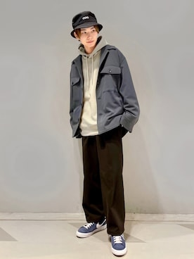 「JUNRED（ジュンレッド）のアイテム（パーカー）」を使った、omatsuさん（メンズ・169cm）の冬コーディネート