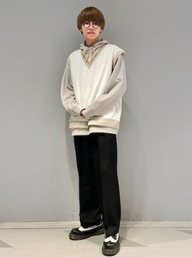 「JUNRED（ジュンレッド）のアイテム（パーカー）」を使った、omatsuさん（メンズ・169cm）の冬コーディネート