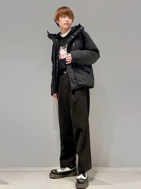 「JUNRED（ジュンレッド）のアイテム（ダウンジャケット/コート）」を使った、omatsuさん（メンズ・169cm）の冬コーディネート