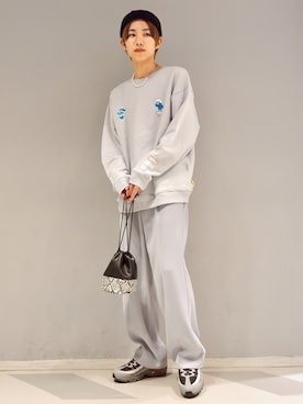 「JUNRED（ジュンレッド）のアイテム（スウェット）」を使った、omatsuさん（メンズ・169cm）の春コーディネート