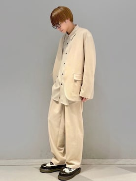 「JUNRED（ジュンレッド）のアイテム（ノーカラージャケット）」を使った、omatsuさん（メンズ・169cm）の冬コーディネート