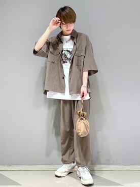 「JUNRED（ジュンレッド）のアイテム（トートバッグ）」を使った、omatsuさん（メンズ・169cm）の夏コーディネート
