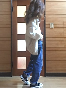 「ドラフトリーバイス」｜「アイテム（カーディガン/ボレロ）」を使った、N.aiさん（レディース・155cm）の冬コーディネート