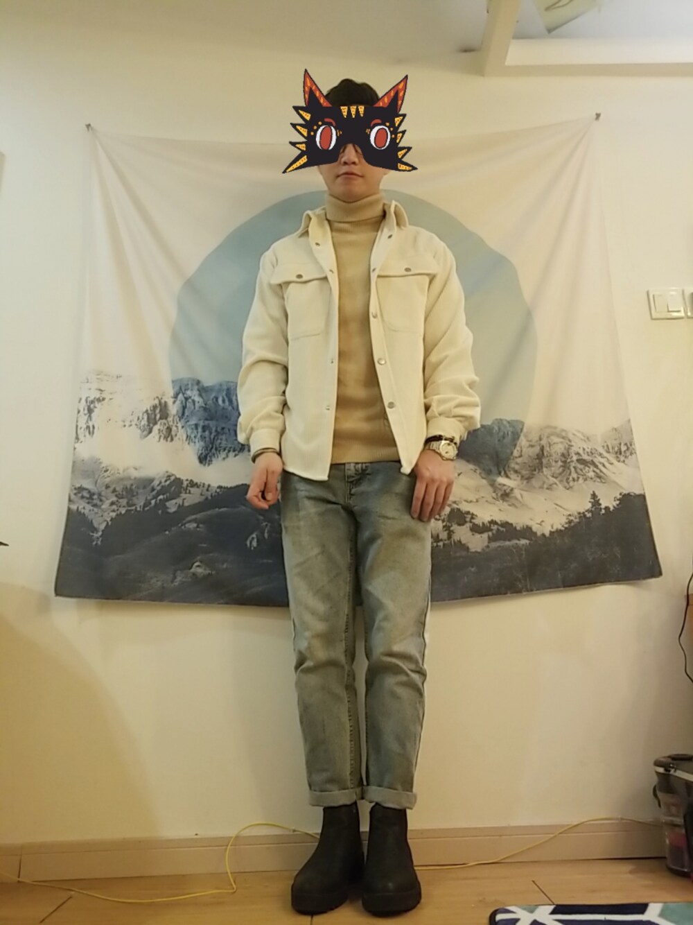 「COACHのアイテム（デニムパンツ、ブルー系）」を使った、daniel2915さん（メンズ・172cm）の冬コーディネートの1枚目の写真