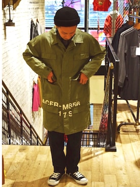 「Wrangler」｜「アイテム（ブルゾン）」を使った、谷尾裕一さん（メンズ・169cm）の秋コーディネート