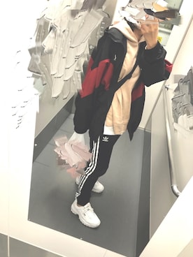 「KANGOL（カンゴール）のアイテム（ジャケット/アウター）」を使った、ま左衛門さん（レディース・156cm）の春コーディネート