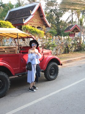 「アイテム（チューブトップ、ブルー系）」を使った、QUESTION-拾壹さん（レディース・158cm）の冬コーディネート