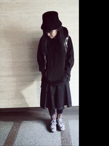 UNIQLO | フリースブラックプルオーバーパーカー
(パーカー)