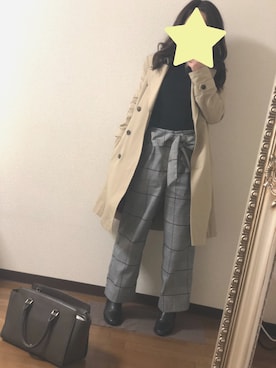 「おとなコーデ」｜「アイテム（トレンチコート）」を使った、mxx.さん（レディース・147cm）の冬コーディネート