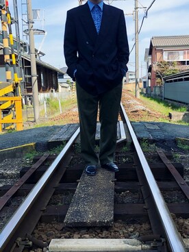 「BEAMS（ビームス）のアイテム（スラックス）」を使った、psykoさん（メンズ・165cm）の春コーディネート