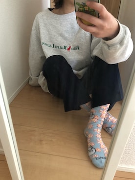 「RIPNDIP（リップンディップ）のアイテム」を使った、こばななさん（レディース・158cm）の春コーディネート